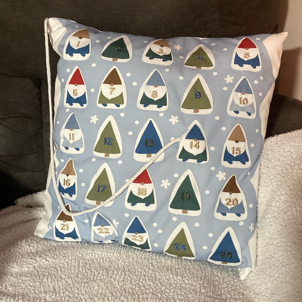 St. Nicholas Square Gnome Advent Calendar Throw Pillow